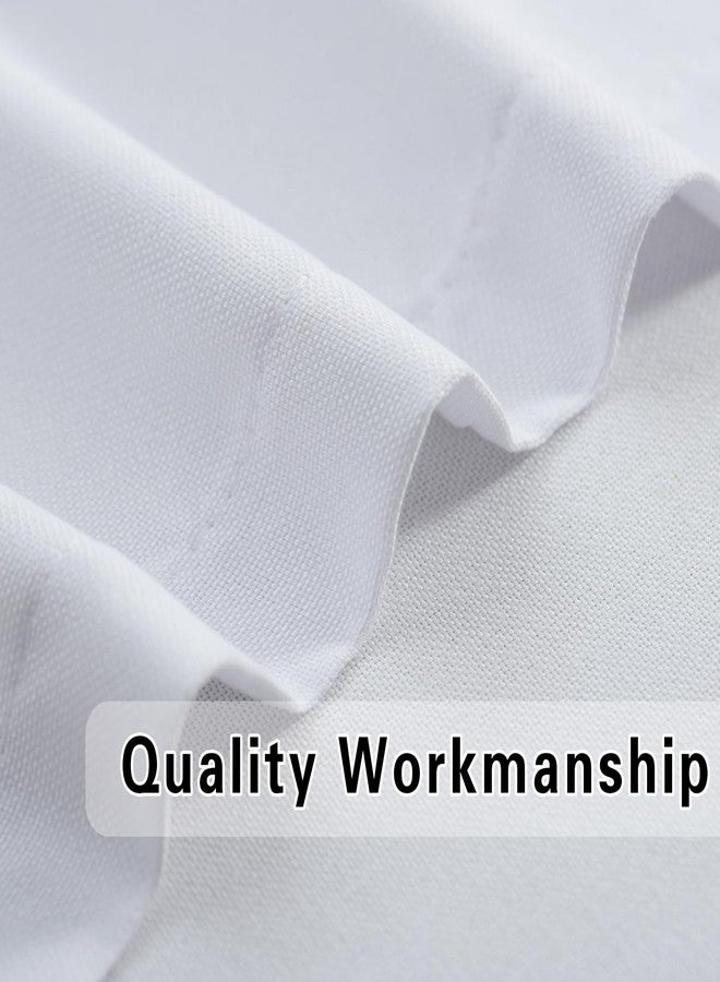 UPOPO White Valance Curtains 18 inches Long Linen Textured Curtain Valance Toppers Kitchen Short Small Mini Cabinet Caravan Living Room Bedroom Window Curtain Valances 1 Panel Grommet Top - Image 5